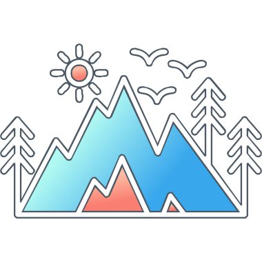 dağ simgesinin vektör illüstrasyonu