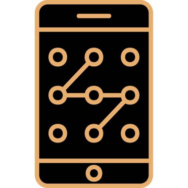 Mobil Desen Kilit simgesi, vektör illüstrasyonu