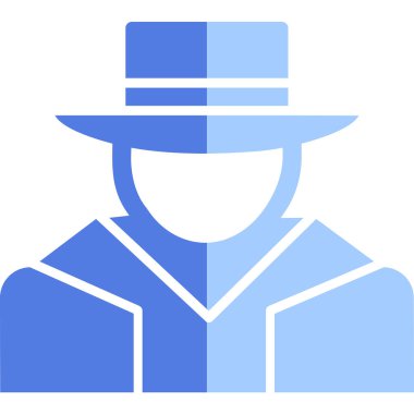 Şapkalı adam. Web simgesi basit illüstrasyon