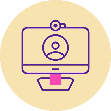 çevrimiçi konferans, illüstrasyon, vektör simgesi