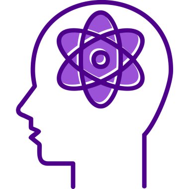 İnsan beyni simgesi, basit vektör çizimi 