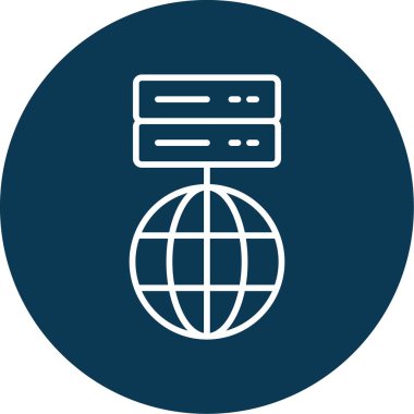 Küre sembolü, vektör illüstrasyonlu Veri Ağı simgesi 