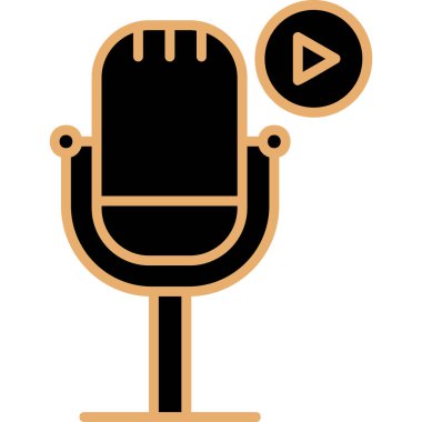 Podcast ikon vektör resimlemesini oynat