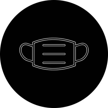 Tıbbi maske ikonu, düz stil. vektör illüstrasyonu 