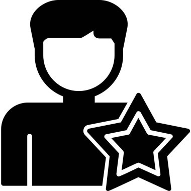 Yıldızlı adam, teşvikli ikon vektör illüstrasyonu