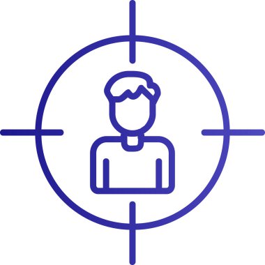 İnsan hedef simgesi, vektör illüstrasyonu basit tasarım