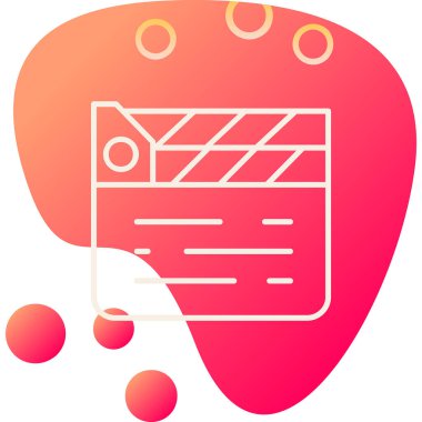 Alkış tahtası simgesi. Film yapma işareti, vektör illüstrasyonu