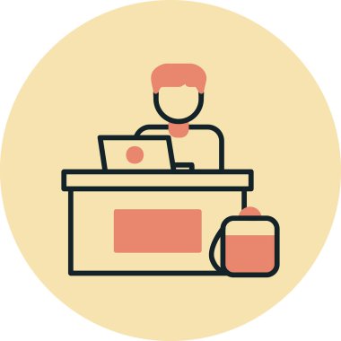 ofis çalışanı simgesi vektör illüstrasyon