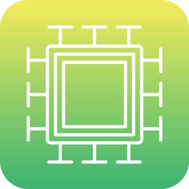  Mikroçip. Web simgesi basit illüstrasyon