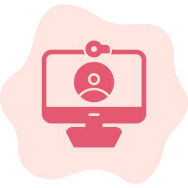 çevrimiçi konferans, illüstrasyon, vektör simgesi