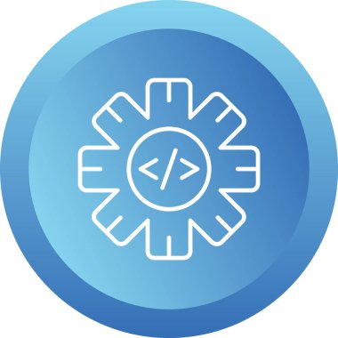 Simge kodlanıyor. Yazılım Geliştirme İşareti, Vektör İllüstrasyonu 