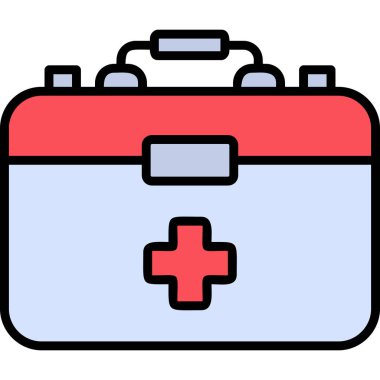 İlk Yardım Kit web simgesi, vektör illüstrasyonu 