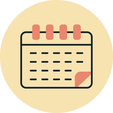 Takvim simgesi, vektör illüstrasyonu basit tasarım