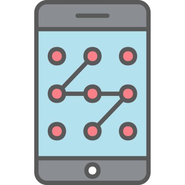 Mobil Desen Kilit simgesi, vektör illüstrasyonu