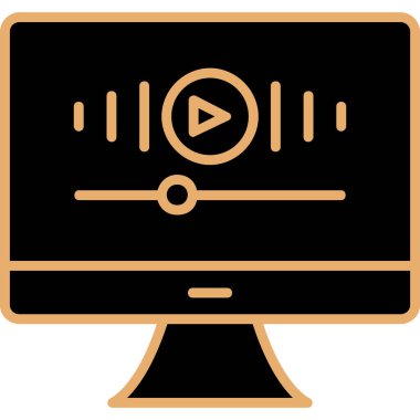 Müzik Video simgesinin vektör illüstrasyonu