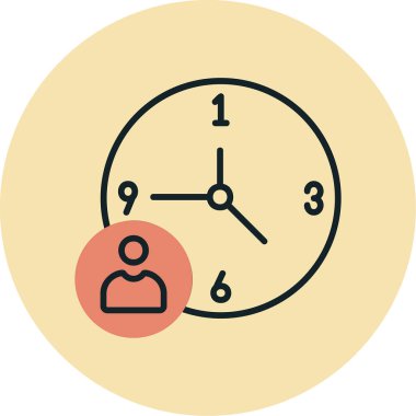 zaman yönetimi simgesi, vektör illüstrasyonu                 