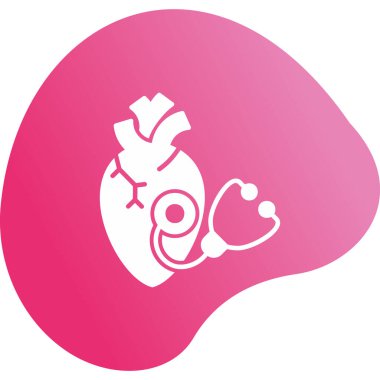 Kalp ve steteskopun vektör çizimi