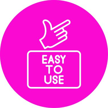 El ve Kullanımı Kolay düğme simgesi. vektör illüstrasyonu                            