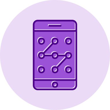 Mobil Desen Kilit simgesi, vektör illüstrasyonu