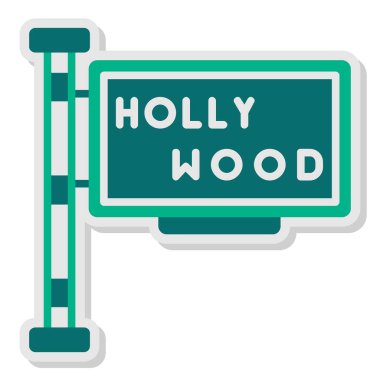 Hollywood simgesi web simgesi, vektör illüstrasyonu