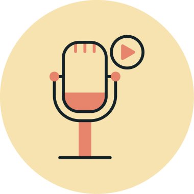 Podcast ikon vektör resimlemesini oynat