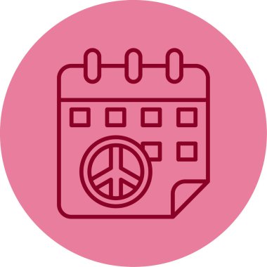 Takvim simgesi vektör illüstrasyonunda barış işareti