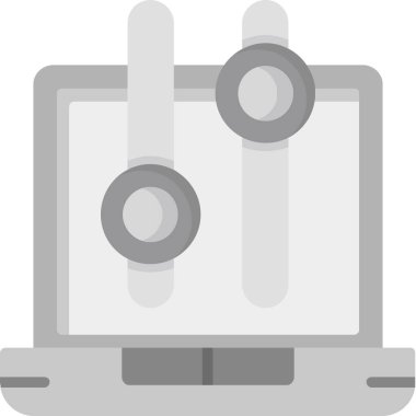 dizüstü bilgisayar simgesi, vektör illüstrasyonu basit tasarım