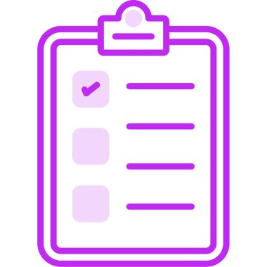 Kontrol listesi web simgesi, basit vektör illüstrasyonu 