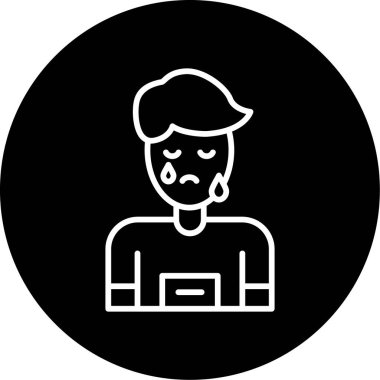 Mutsuz adam simgesi vektör çizimi