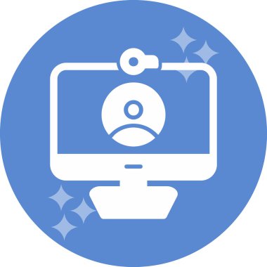 çevrimiçi konferans, illüstrasyon, vektör simgesi