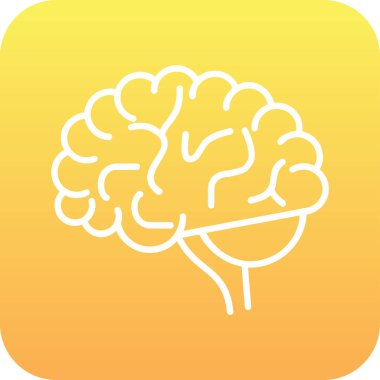 Beyin. Web simgesi basit illüstrasyon 
