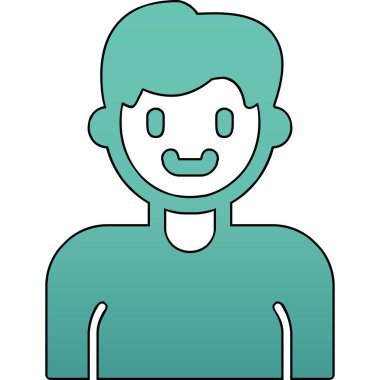 İnsan avatar web simgesi basit illüstrasyon 