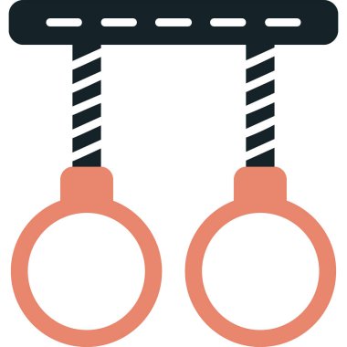 Modern Jimnastik Halkaları simgesinin vektör çizimi            