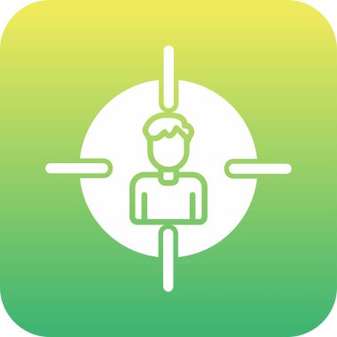 İnsan hedef simgesi, vektör illüstrasyonu basit tasarım