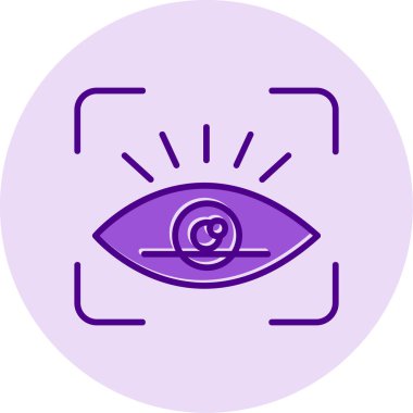 retina tarama simgesi, vektör illüstrasyonu 
