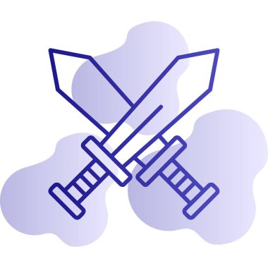 Çapraz kılıç simgesi vektör illüstrasyon 