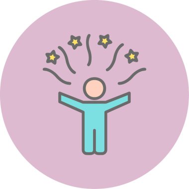 Mutlu çocuk ikonu, vektör stili tasarım. Kutlama