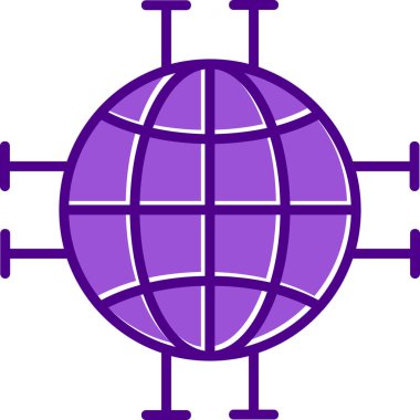 Dünya çapında web simgesi vektör illüstrasyonu               
