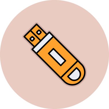 Flash disk simgesi, vektör illüstrasyon tasarımı