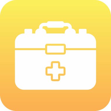 İlk Yardım Kit web simgesi, vektör illüstrasyonu 