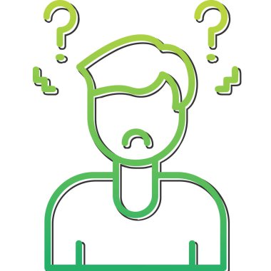 Soru işaretli adam. vektör illüstrasyonu