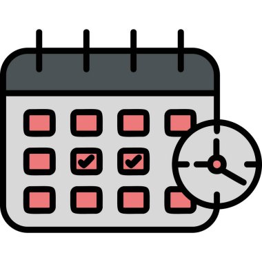 Zamanlama simgesi, vektör illüstrasyonu