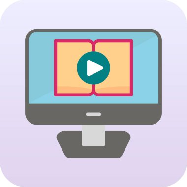 Video dersi için. Web simgesi basit illüstrasyon