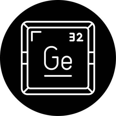 Germanyum kimyasal elementi. Atom numarasıyla imzala. Periyodik tablonun kimyasal elementi