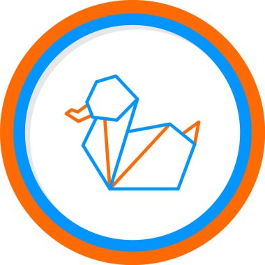 Kağıttan ördek. Web simgesi basit illüstrasyon