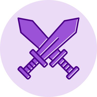 Çapraz kılıç simgesi vektör illüstrasyon 