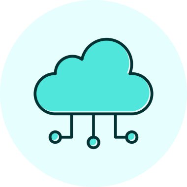 bulut hesaplama ağ simgesi, vektör illüstrasyonu 