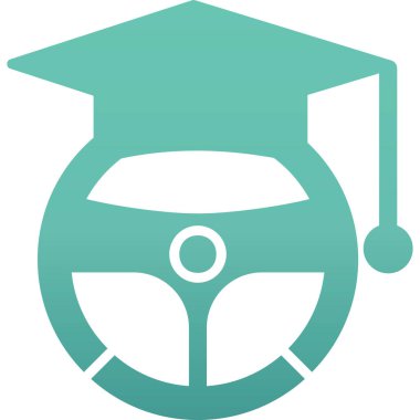 Sürüş Okulu simgesi, vektör illüstrasyonunun yaratıcı logo tasarımı  