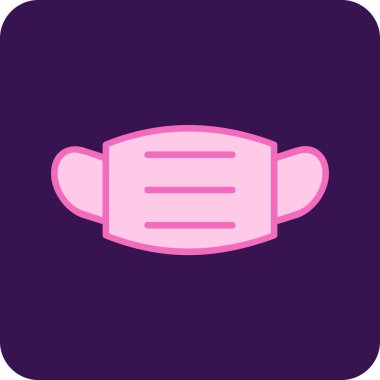 Tıbbi maske ikonu, düz stil. vektör illüstrasyonu 