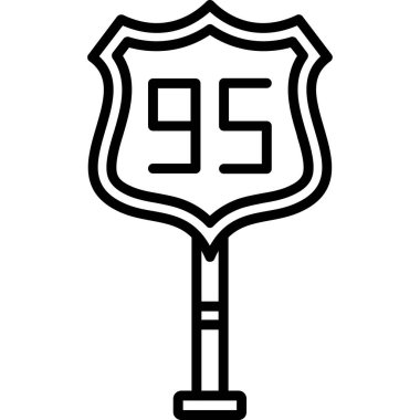 95. Yol simgesinin vektör illüstrasyonu       